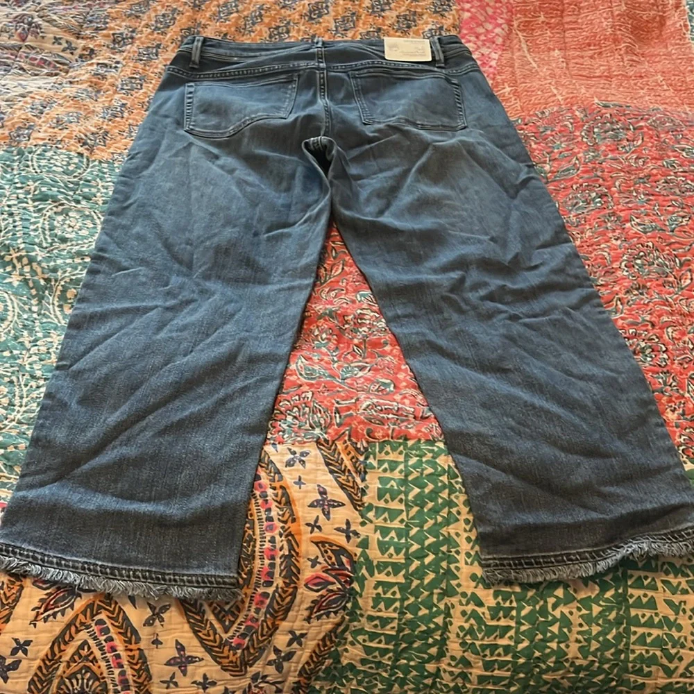 J. Jill Blue Denim Cropped Straight Leg Jeans - Picture 3 of 5